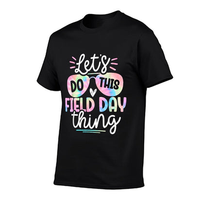 School Field Day Tie Dye Field Day Teachers Kids Ribbed Collar T-Shirt
