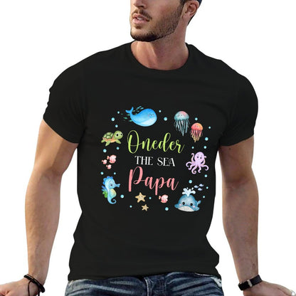 Papa Under Sea Birthday Party Ocean Sea Animals Themed  Moisture-wicking T-Shirt