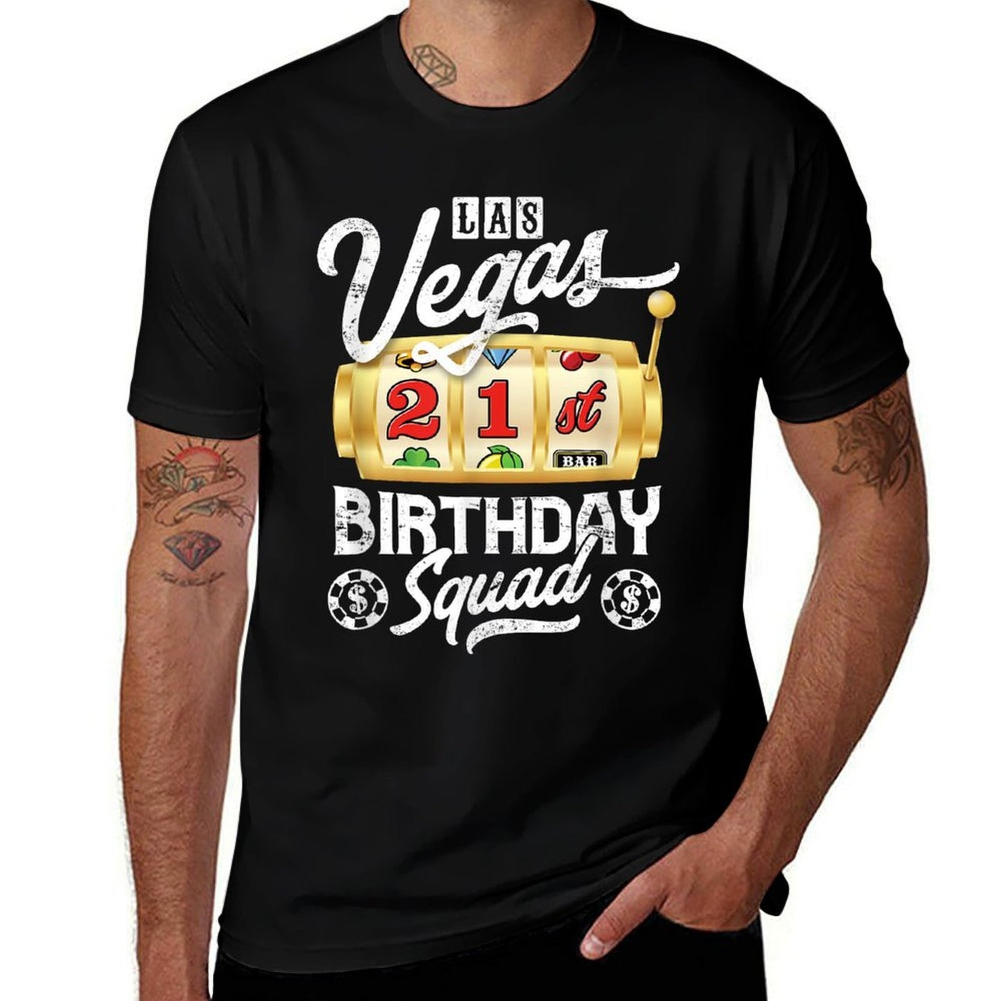 Las Vegas 21st Birthday Squad  Heathered Texture T-Shirt