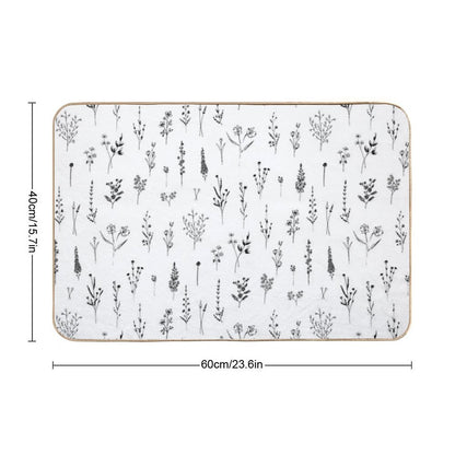 Little Wildflowers Floral Pattern  Dirt-Trapping Bath Mat