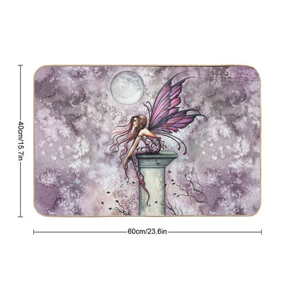The Lookout Watercolor Fairy Illustration by Molly Harrison  Dirt-Trapping Bath Mat