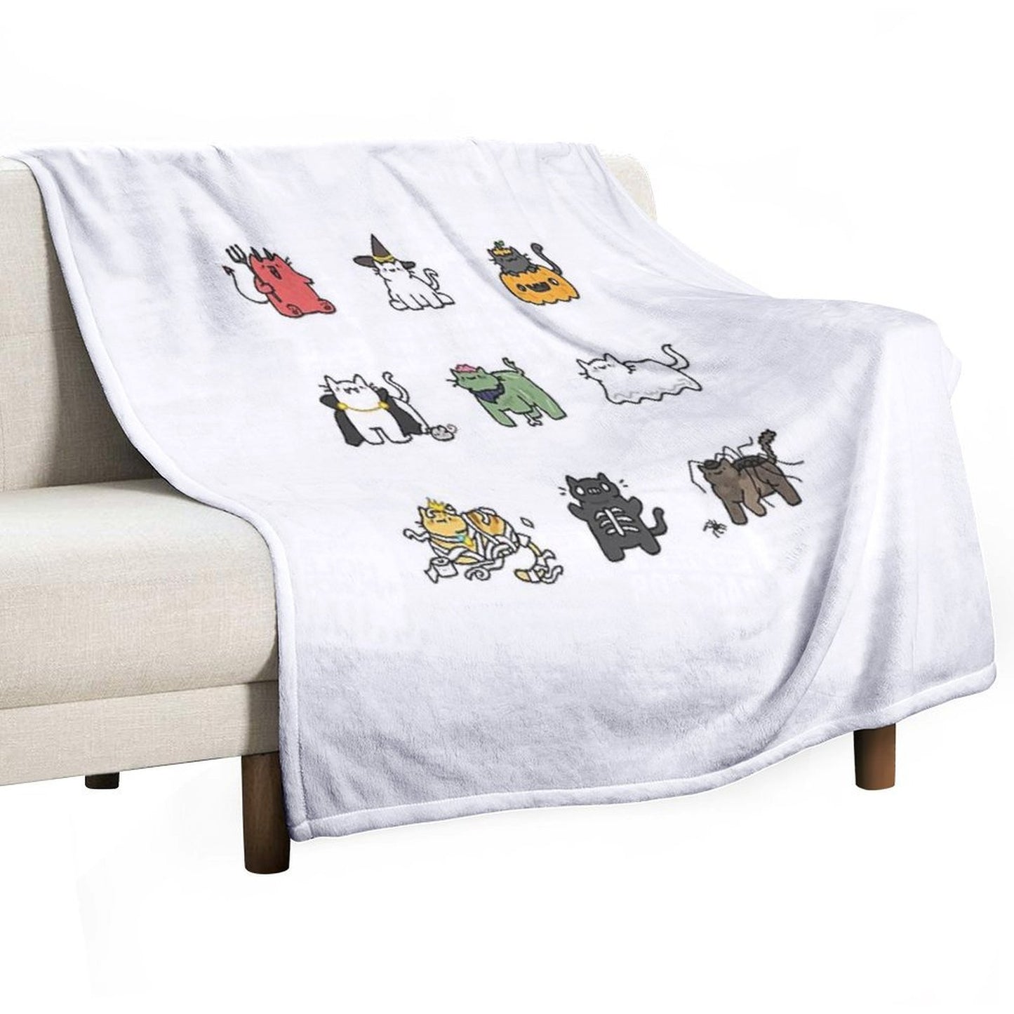 Halloween Kittens Wrinkle-free Throw Blanket