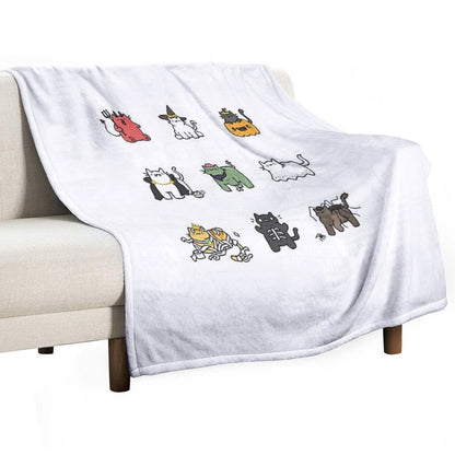 Halloween Kittens Wrinkle-free Throw Blanket