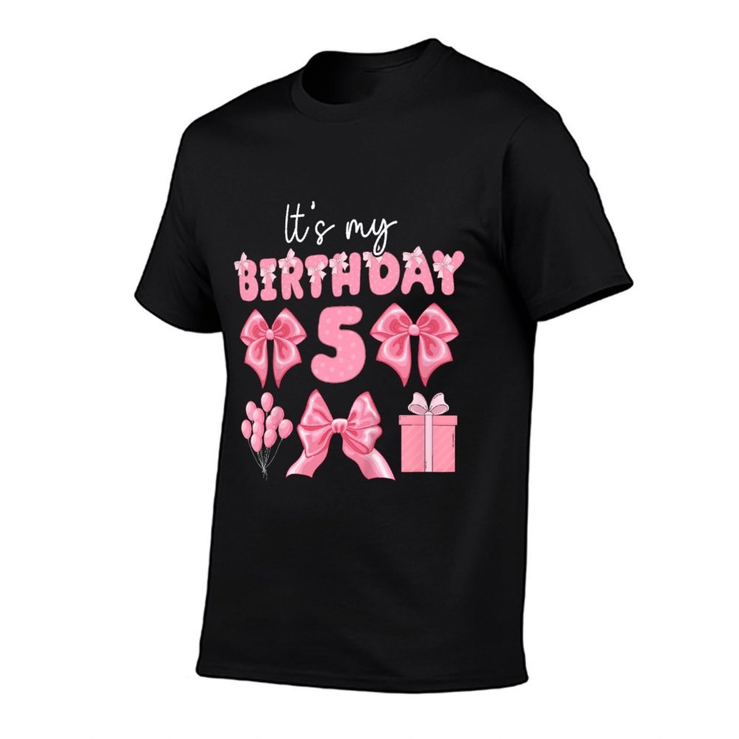 Kids 5th Coquette Themed Birthday Five Year Old Girl Coquette Bow  Lightweight T-Shirt