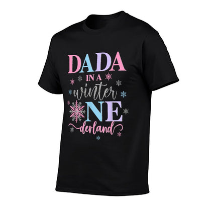 Dada in A Winter Onederland Birthday Girl Sweet Snowflake  Polyester Blend T-Shirt