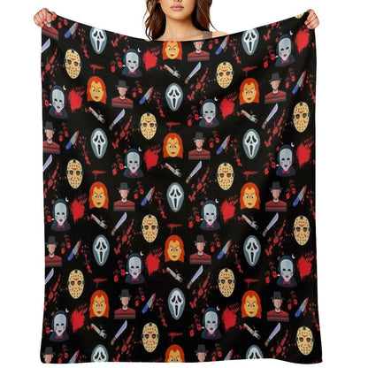 Legends Of Horror - Slasher Edition Wrinkle-free Throw Blanket