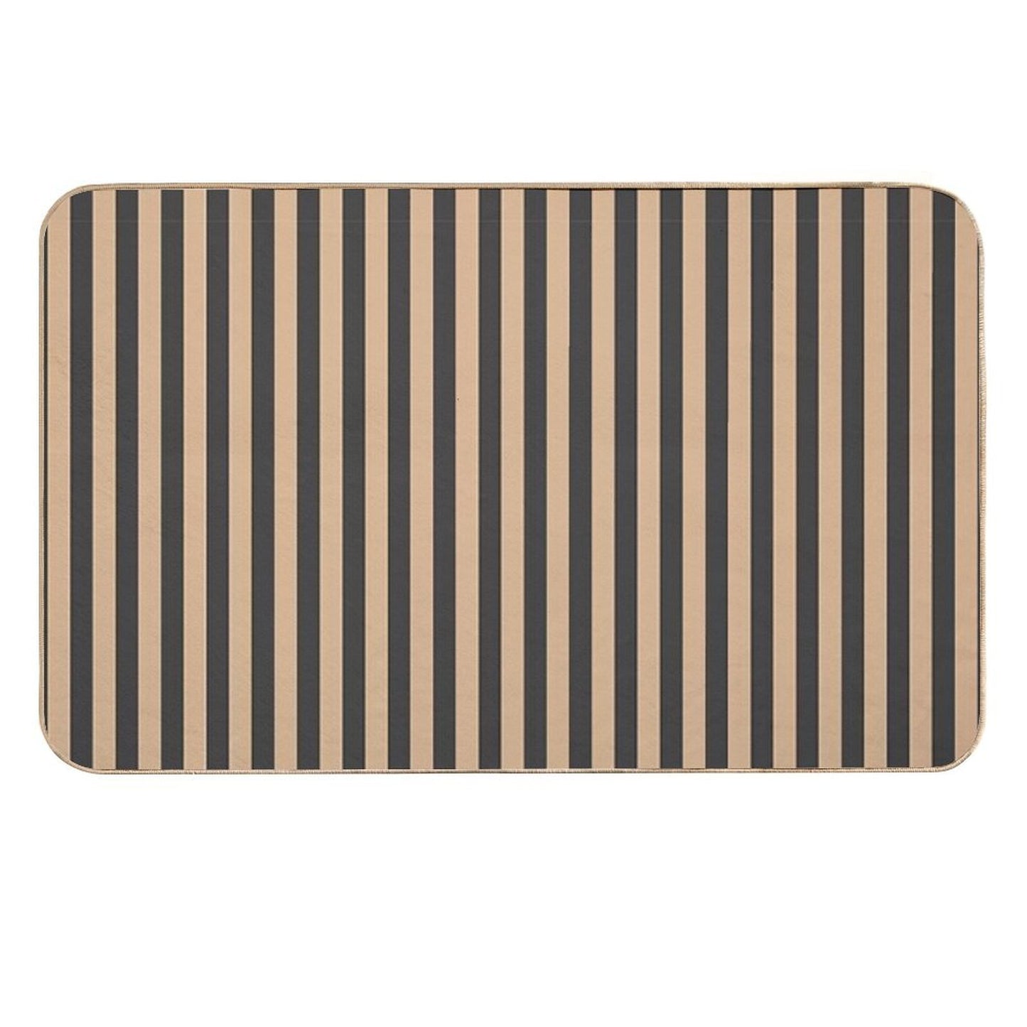 Black And Beige Stripped Pattern  Dirt-Trapping Bath Mat