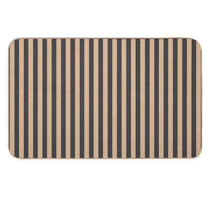 Black And Beige Stripped Pattern  Dirt-Trapping Bath Mat