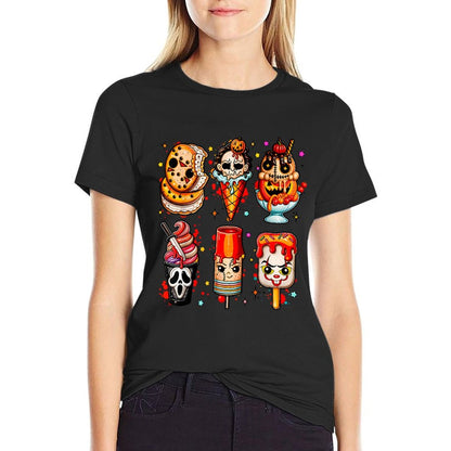 Horror Movies Summer Popsicle Halloween Ice Cream Summerween  Vintage-inspired T-Shirt
