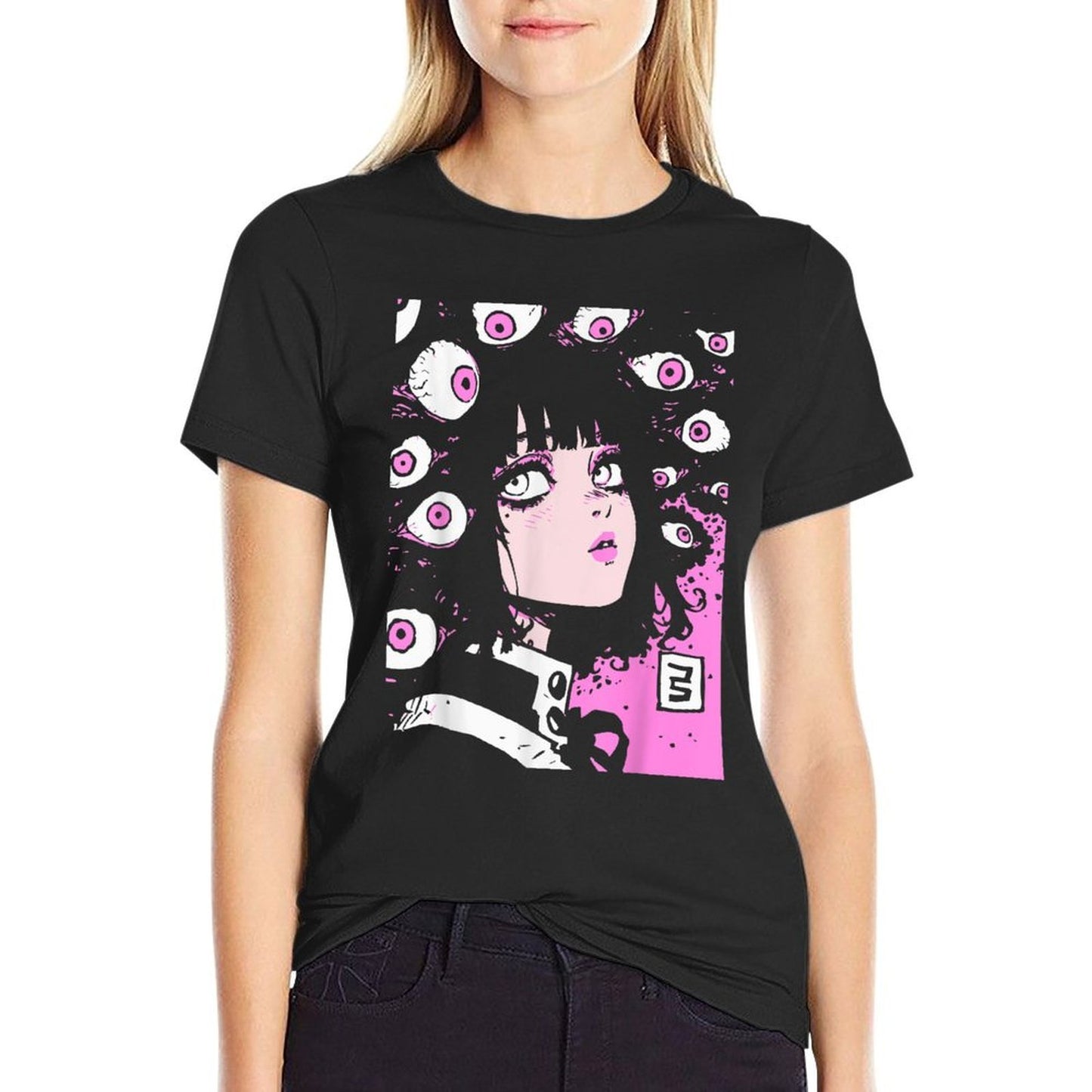 Horror Anime Manga  Japan Japanese Creepy Kawaii Goth  Quick-drying T-Shirt