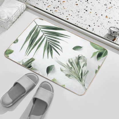 Leaf Pattern  Easy To Clean Bath Mat