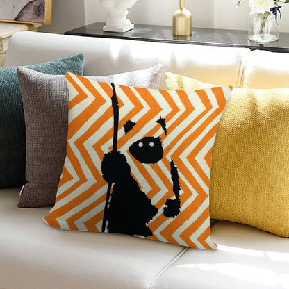 Ewok Chevron Orange Soft Ultra-Soft Texture Throw Pillow