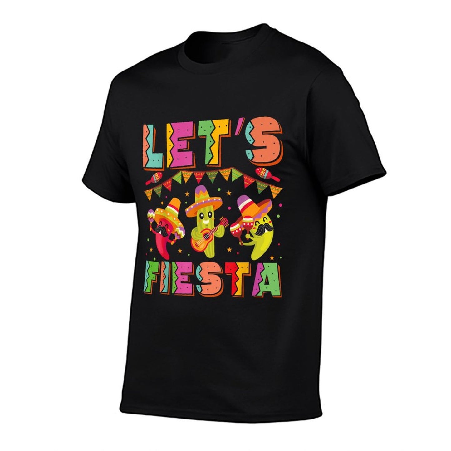Let's Fiesta Mexico Fiesta Taco Guitar Cinco De Mayo  Trendy Pattern T-Shirt