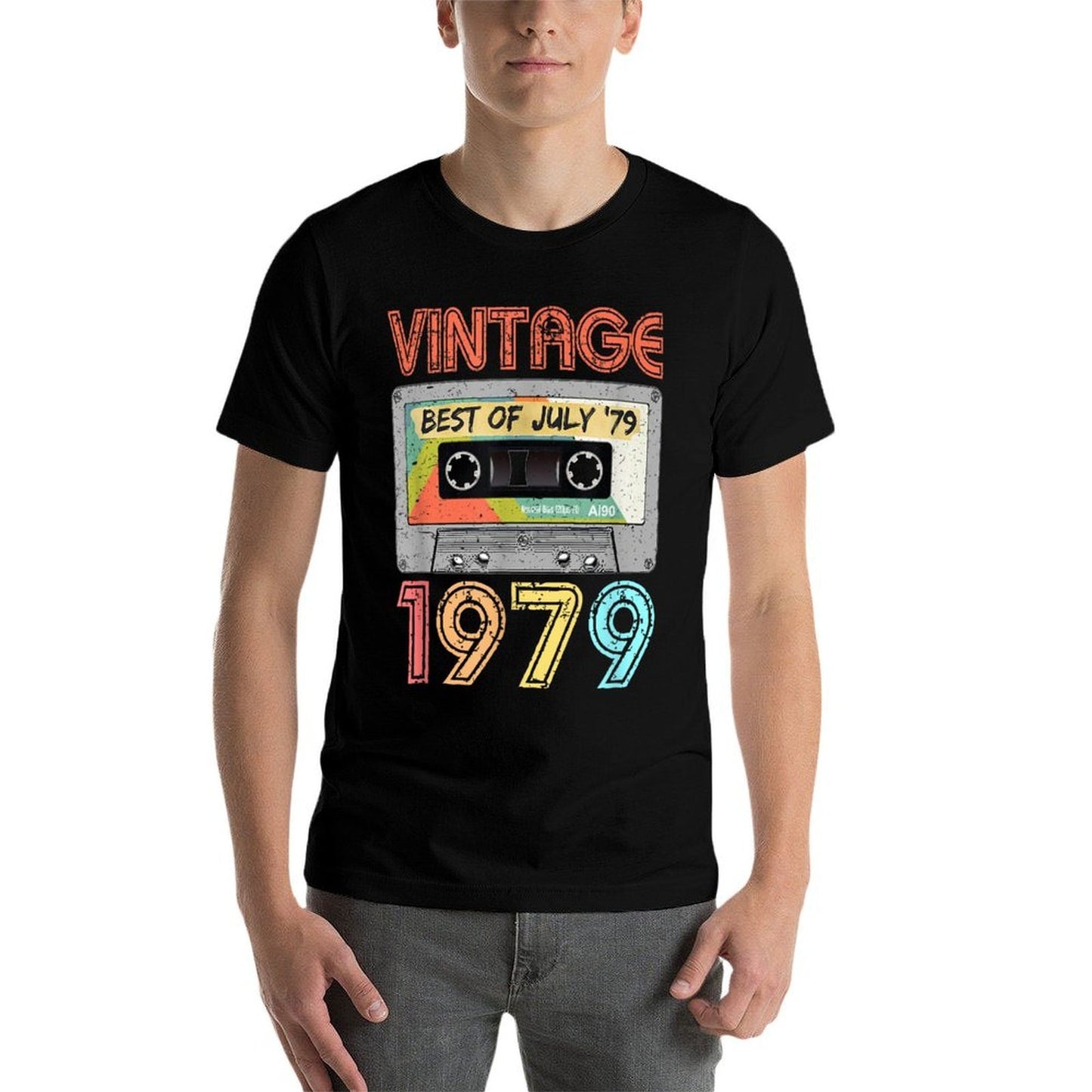 July 1979 40th Birthday  Mens Womens Vintage 1979  High-quality Stitching T-Shirt