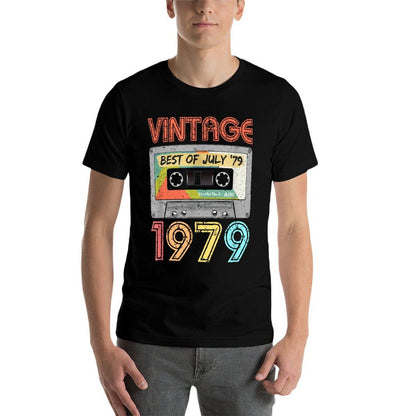 July 1979 40th Birthday  Mens Womens Vintage 1979  High-quality Stitching T-Shirt