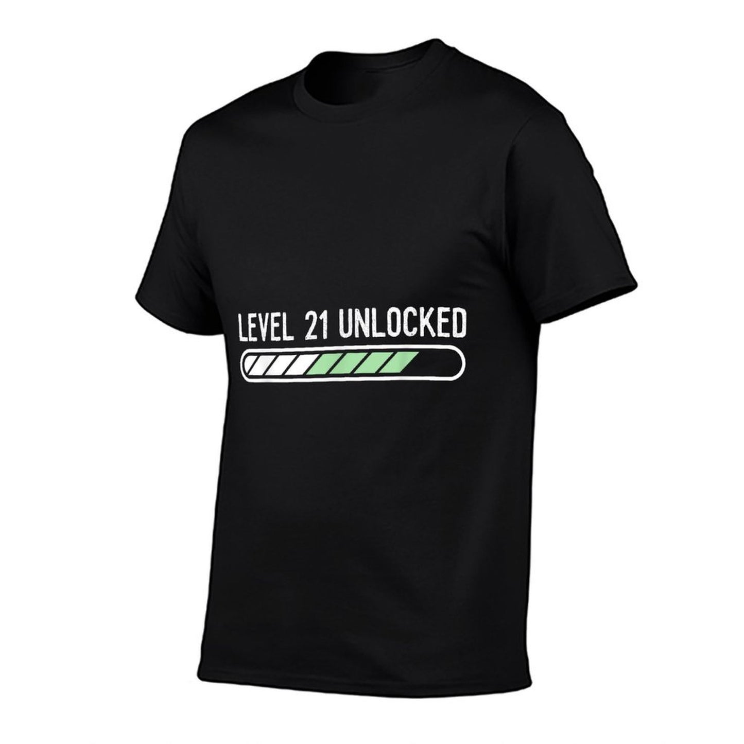 Funny 21st Birthday Level 21 Unlocked Gaming  Oversized Silhouette T-Shirt