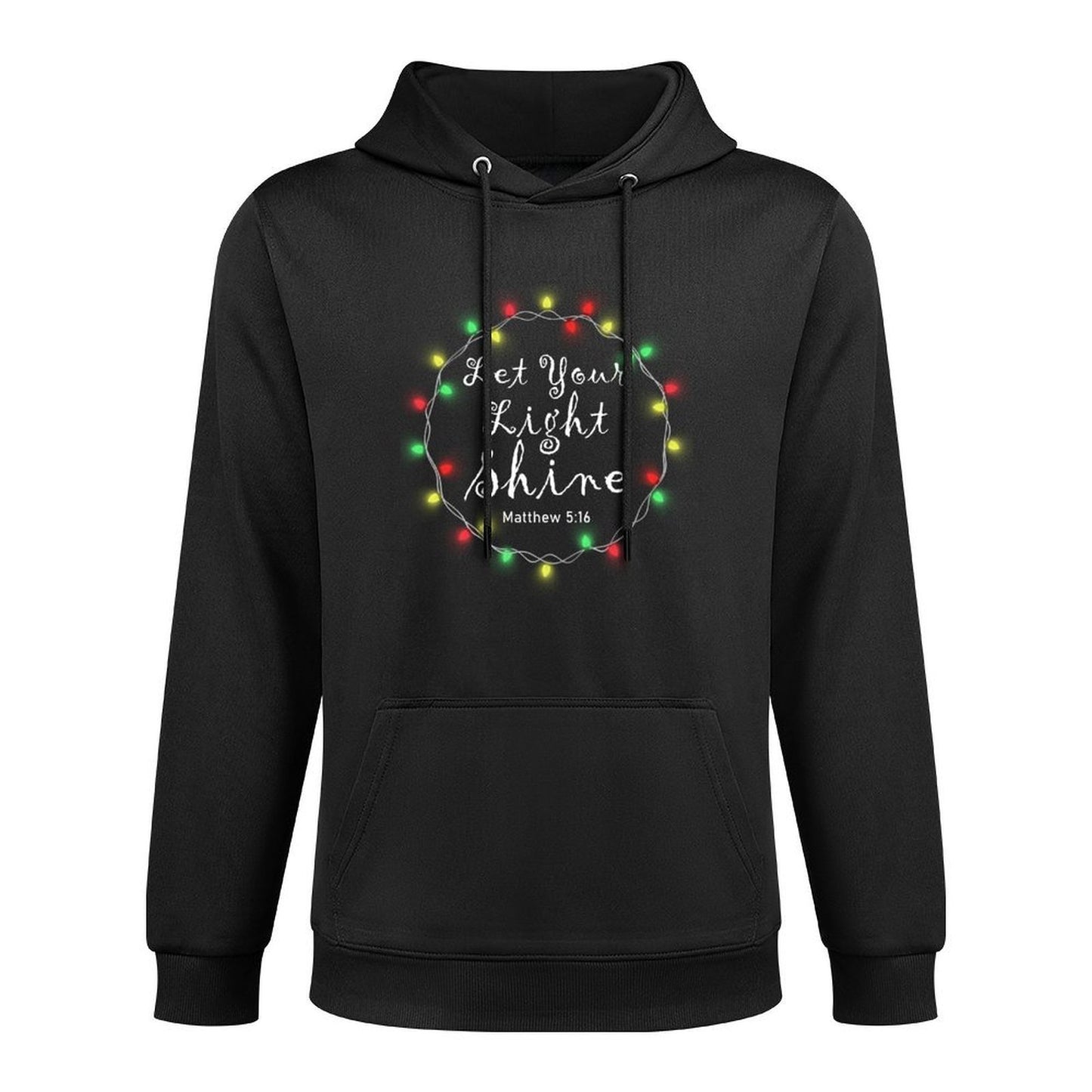Let Your Light Shine Xmas Lights Christian Christmas Sweatshirt Easy Care Hoodie