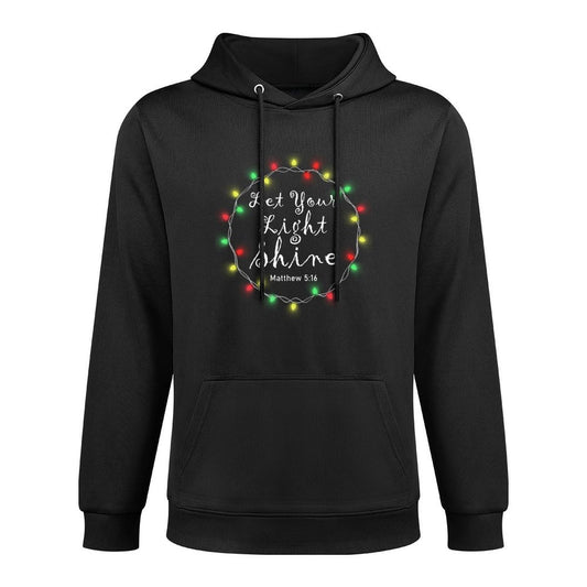 Let Your Light Shine Xmas Lights Christian Christmas Sweatshirt Easy Care Hoodie
