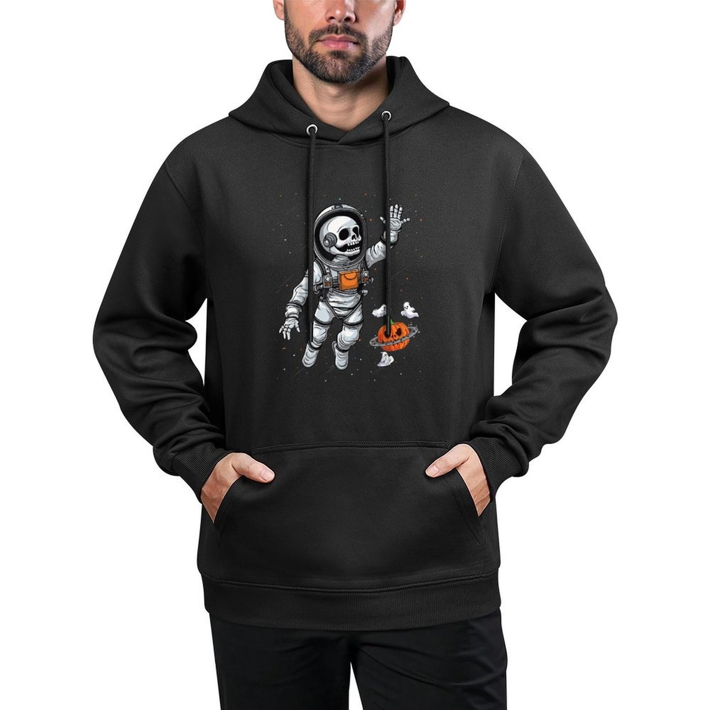 Space Astronaut Skeleton Halloween Kids Boys Girls Toddlers Versatile Streetwear Hoodie