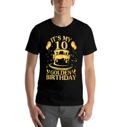 It's My 10 Years Old Golden Birthday Happy To Me Brother Son  Stretchy T-Shirt