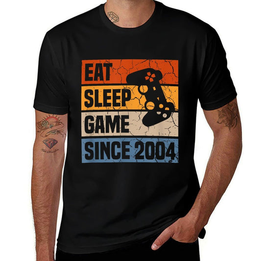 21 Years Eat Sleep Game Since 2004 Gaming 21st Birthday  Versatile T-Shirt