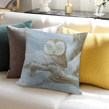 Sleepy Owl Soft High-Density Material Throw Pillow