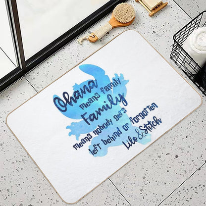 Ohana Means Family  Fade-Resistant Bath Mat