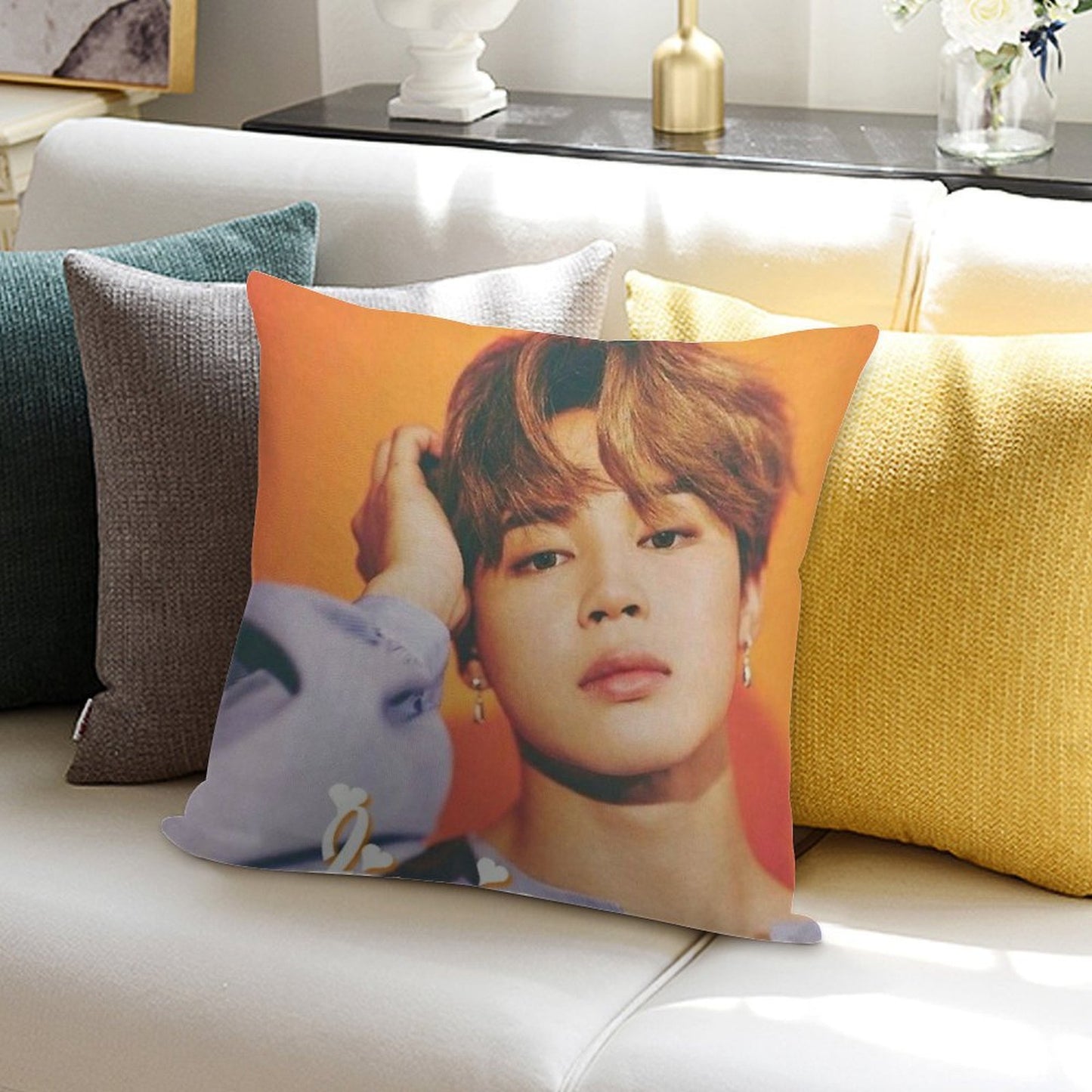 Jimin Soft Shrink-Resistant Throw Pillow