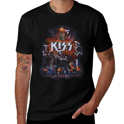 KISS - Very Merry KISSmas  Heathered Texture T-Shirt