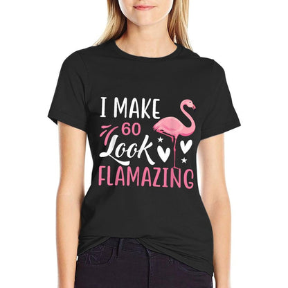 I Make 60 Look Flamazing Cute Flamingo 60th Birthday  Lightweight T-Shirt