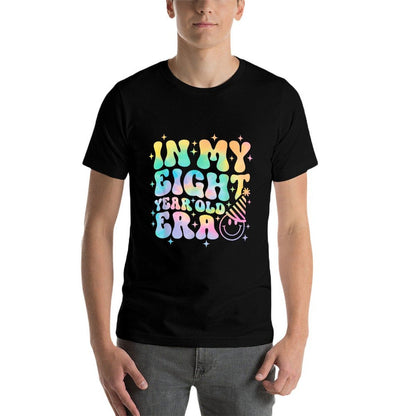 Groovy In My Eight Year Old Era Girl 8th Birthday 8 Yrs Old  Easy-care T-Shirt