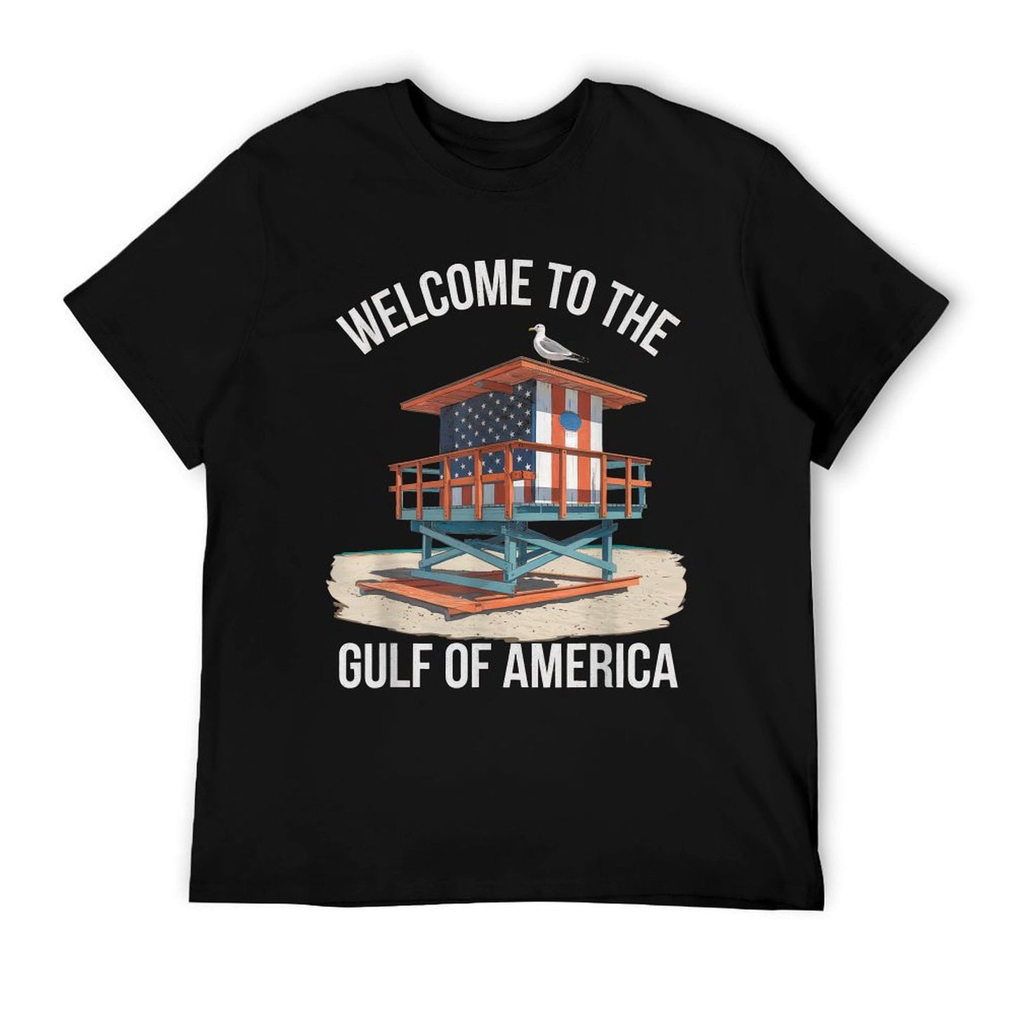 Gulf Of USA America Gift Men Women Flag Beach Eco-friendly Material T-Shirt