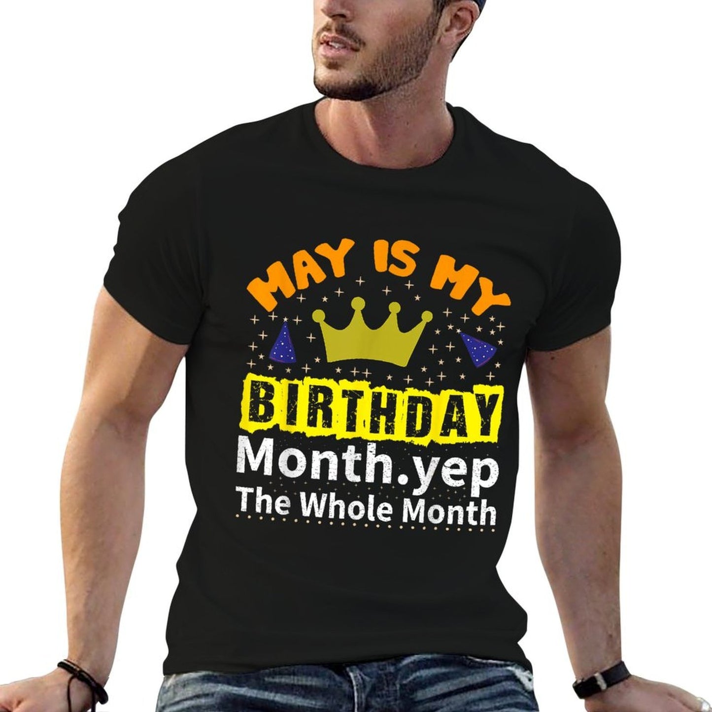 IT'S MY BIRTHDAY MAY Month Groovy Birthday Novelty  High-quality Stitching T-Shirt