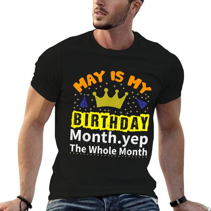 IT'S MY BIRTHDAY MAY Month Groovy Birthday Novelty  High-quality Stitching T-Shirt