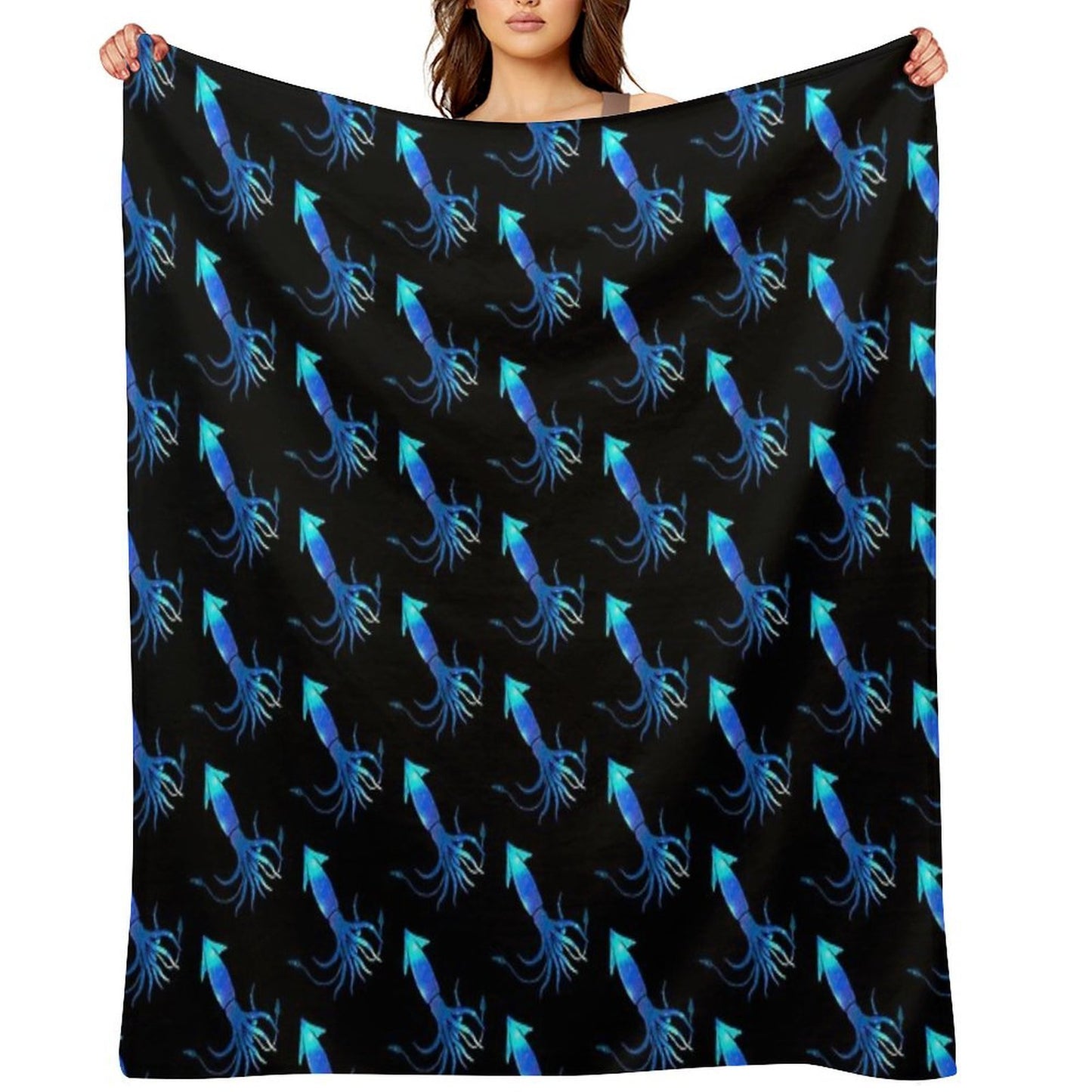 Astral Giant Squid Machine-washable Throw Blanket