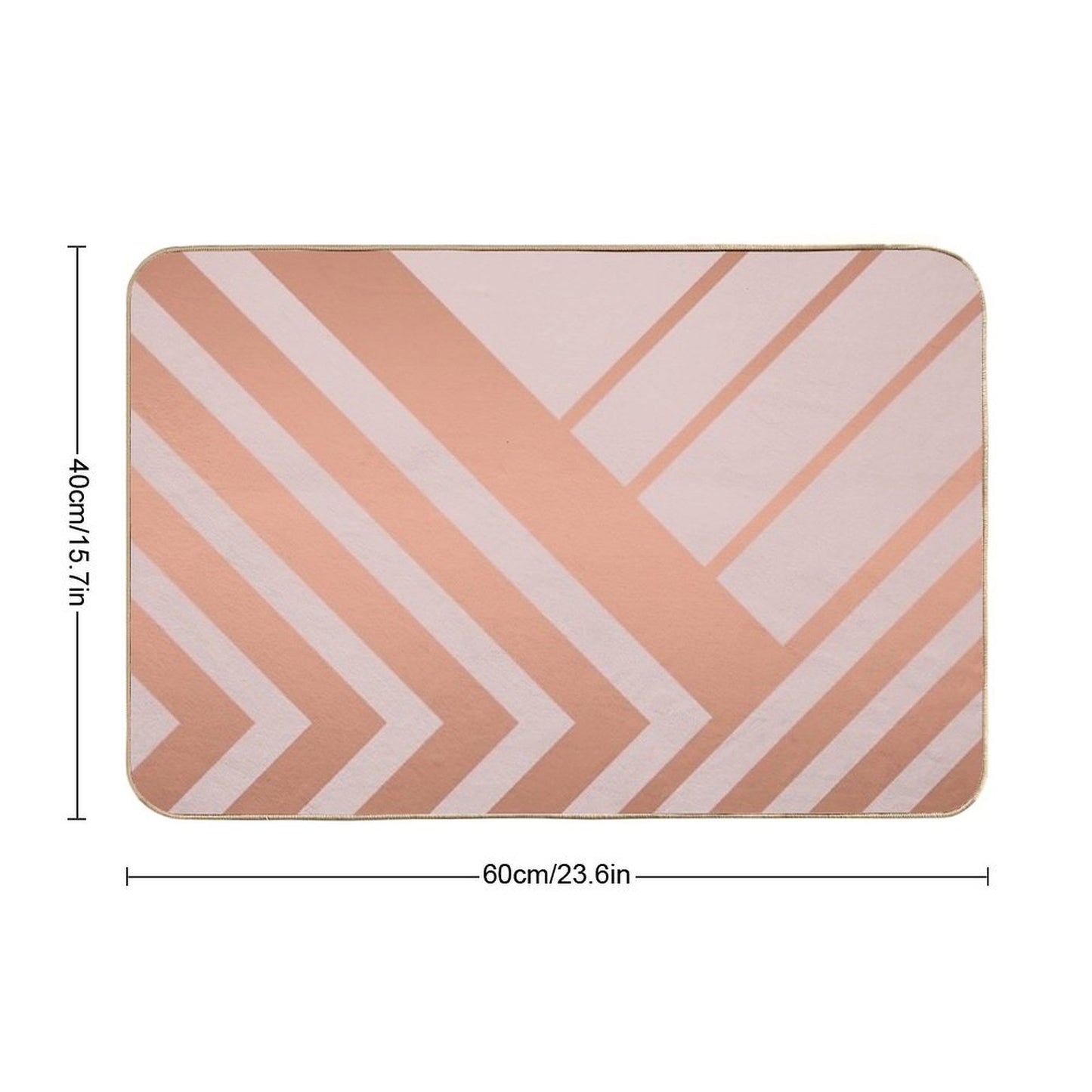 Pink And Copper Geometric Luxe  Long-Lasting Bath Mat