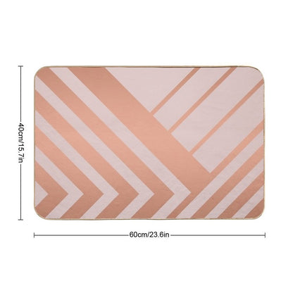 Pink And Copper Geometric Luxe  Long-Lasting Bath Mat