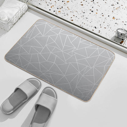 Abstract Ombre White  Slip-Resistant Bath Mat
