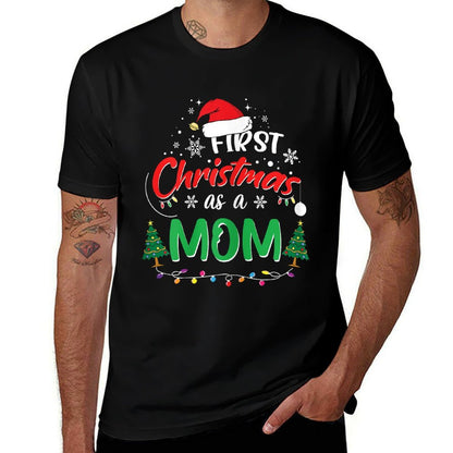 First Christmas As A Mom New Mommy 1st Christmas  Lightweight T-Shirt