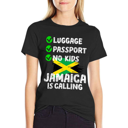 Luggage Passport No Kids Jamaica Is Calling Jamaica Lover  Easy-care T-Shirt
