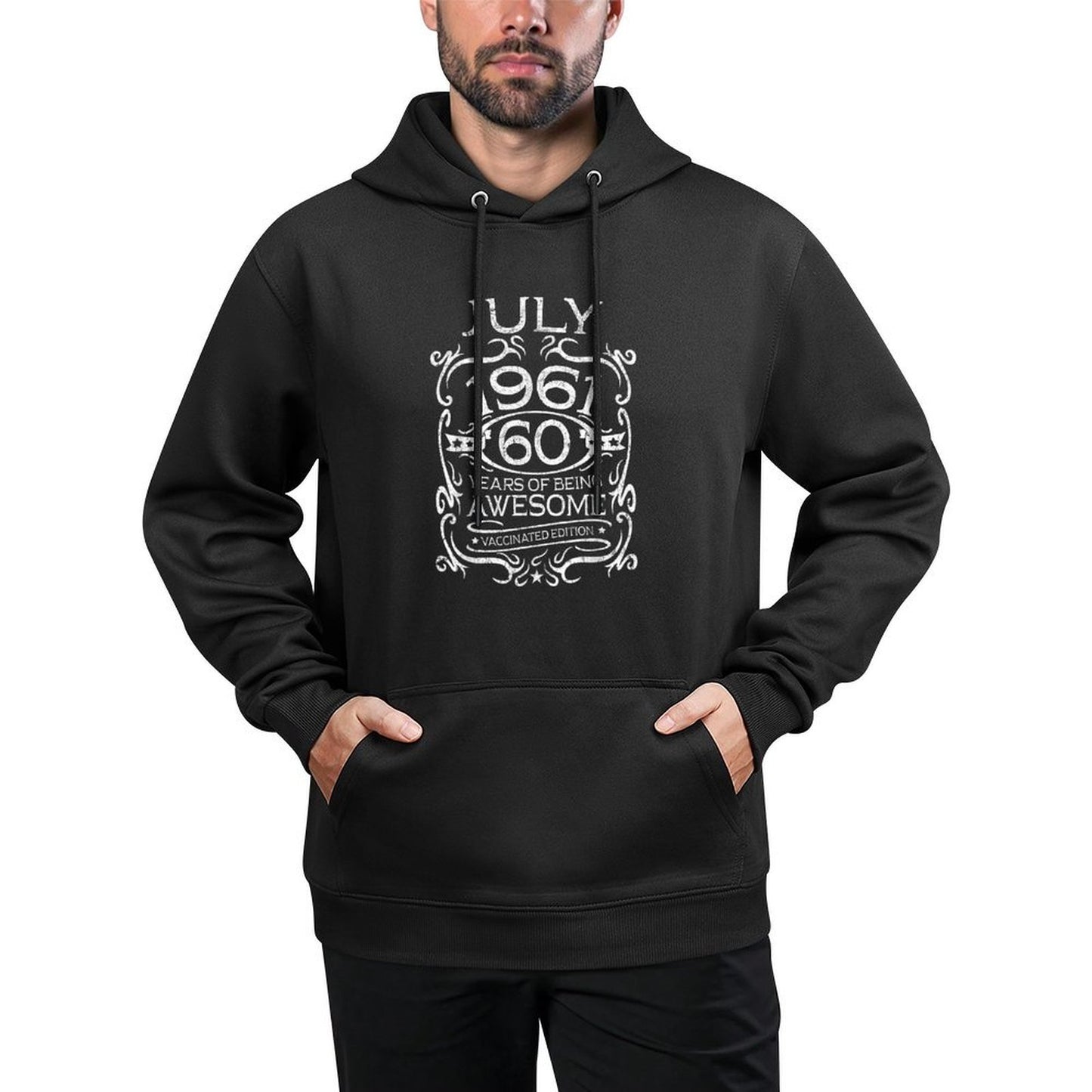 Bday 60 Years Old Apparel Vintage July 1961 60th Birthday Cotton-Polyester Blend Hoodie