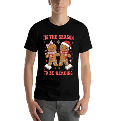Tis The Season Reading Christmas Book Lovers Teacher  Graphic-printed T-Shirt