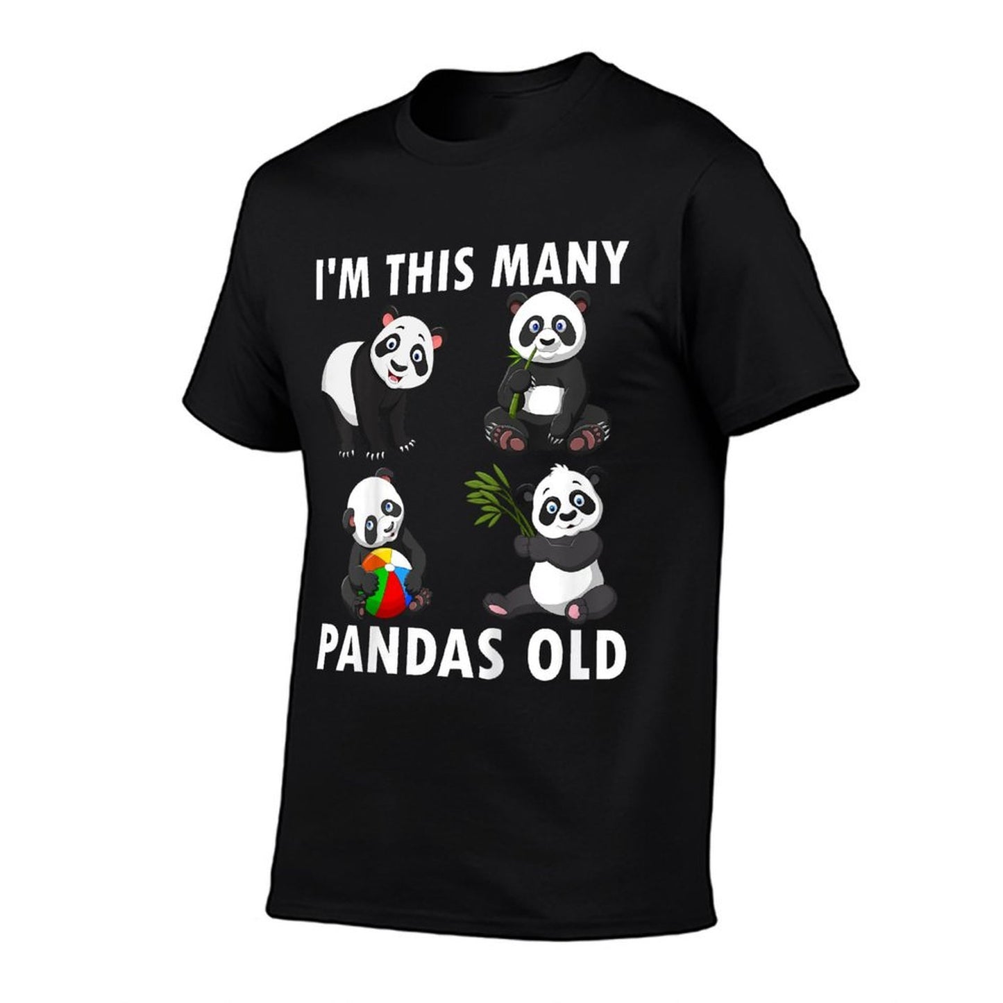 Kids 4 Year Old Boy Pandas Old 4th Birthday Kids  Heathered Texture T-Shirt