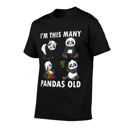 Kids 4 Year Old Boy Pandas Old 4th Birthday Kids  Heathered Texture T-Shirt