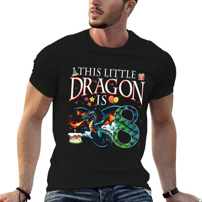 Turning 8 Year Old Birthday Boy Dragon 8th Bday Boy  Graphic-printed T-Shirt