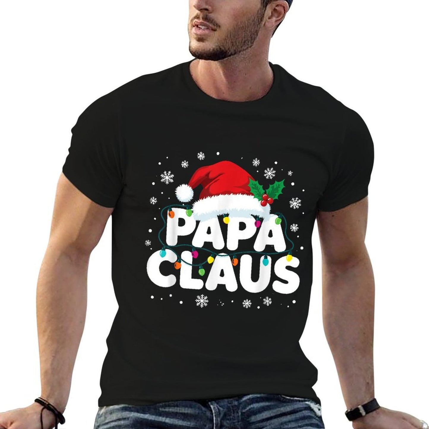 Papa Claus Matching Family Christmas Pajamas  Durable T-Shirt