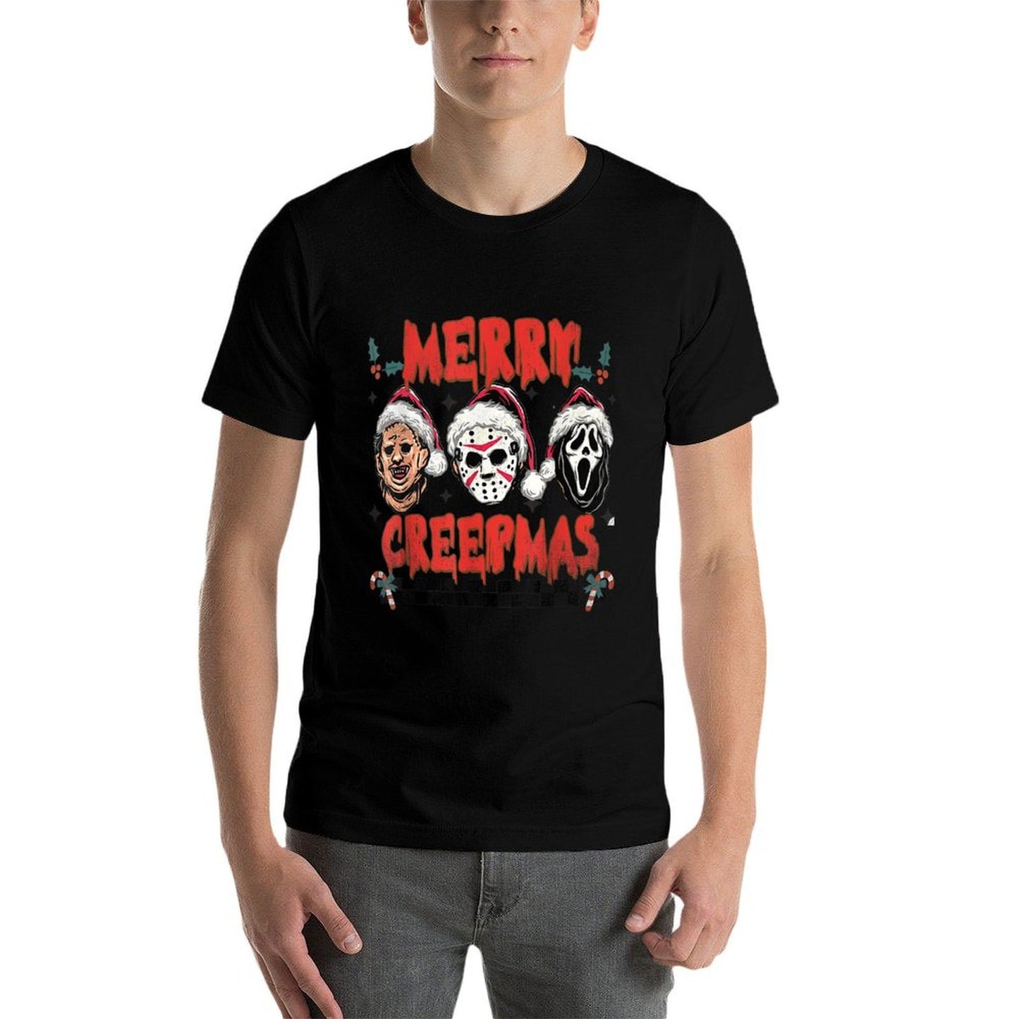 Merry Creepmas - Horror Lovers Christmas Santa Comfortable T-Shirt