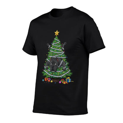 Funny Cane Corso Christmas Tree Lights Kids Mens Womens  High-quality Stitching T-Shirt