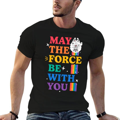 Star Wars Pride May The Force Be With You Rainbow Falcon  Easy-care T-Shirt