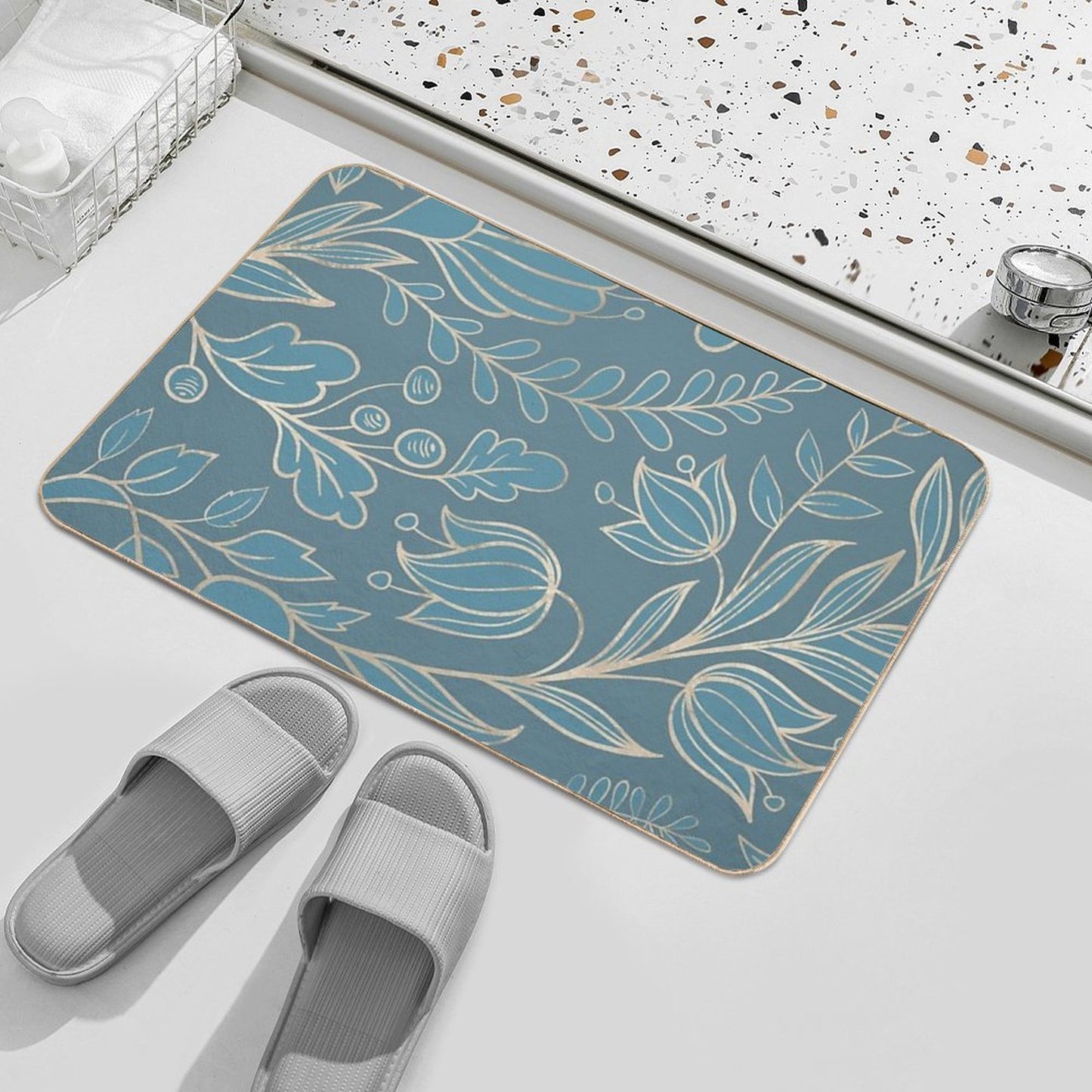 Blueprint Color of The Year - Floral  Repositionable Bath Mat